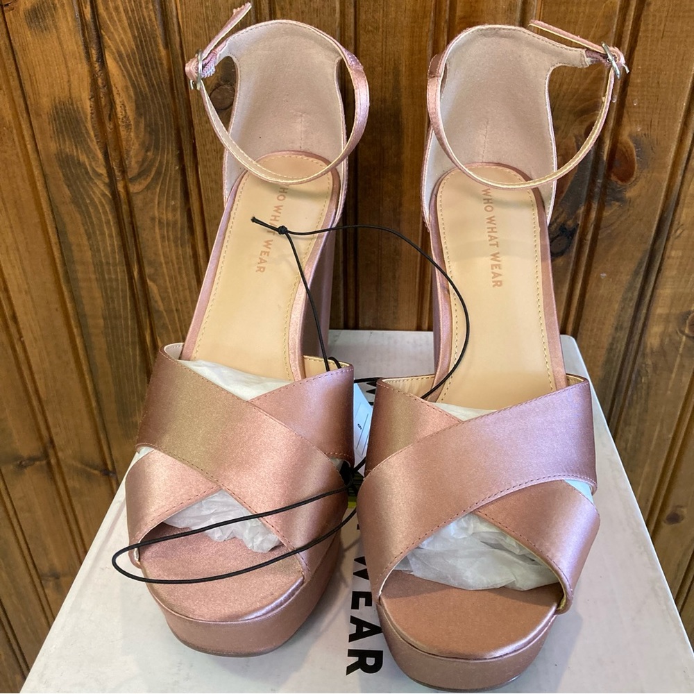 WHO WHAT WEAR Pink Platform Heels Various Sizes Available